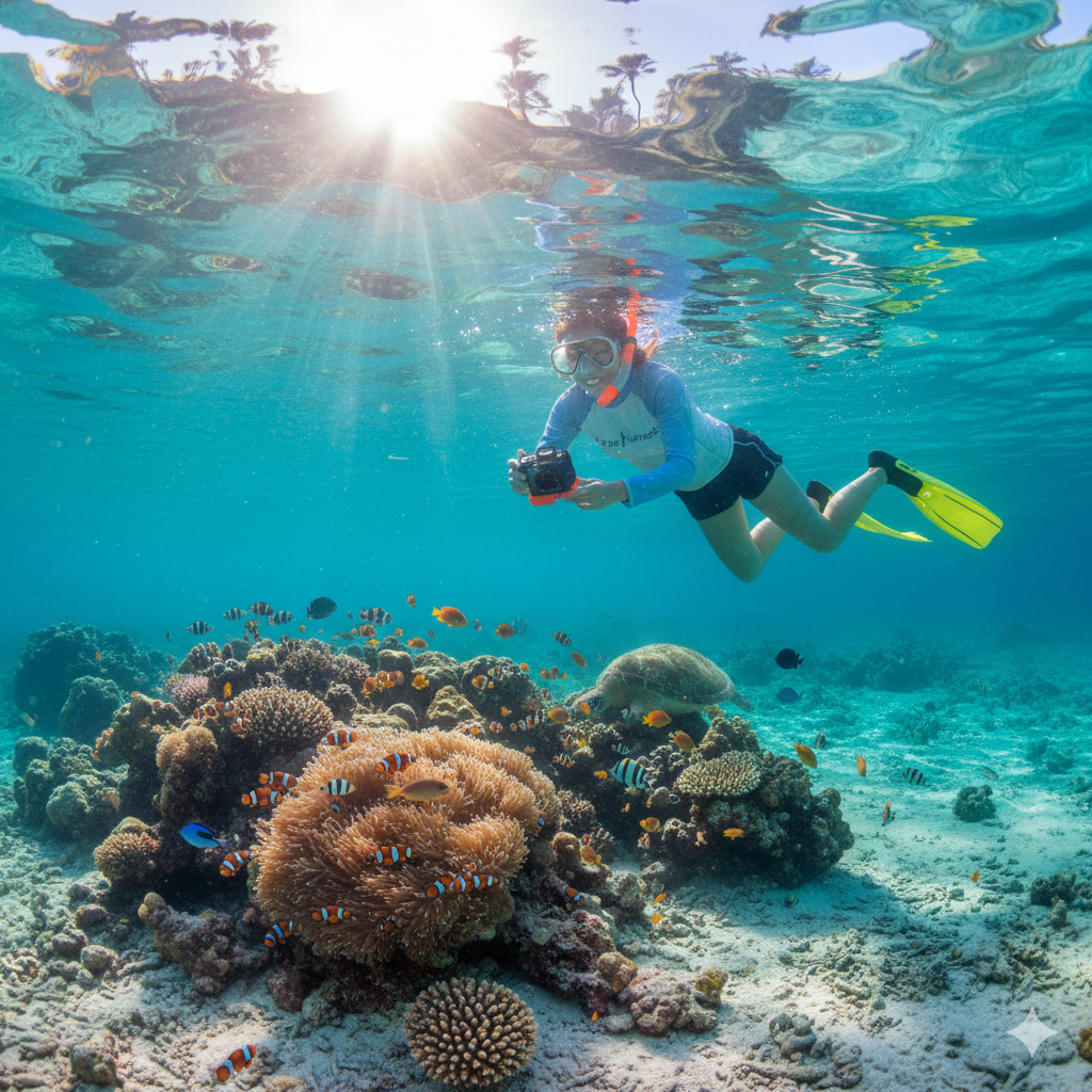 週末は近所の海でシュノーケリング